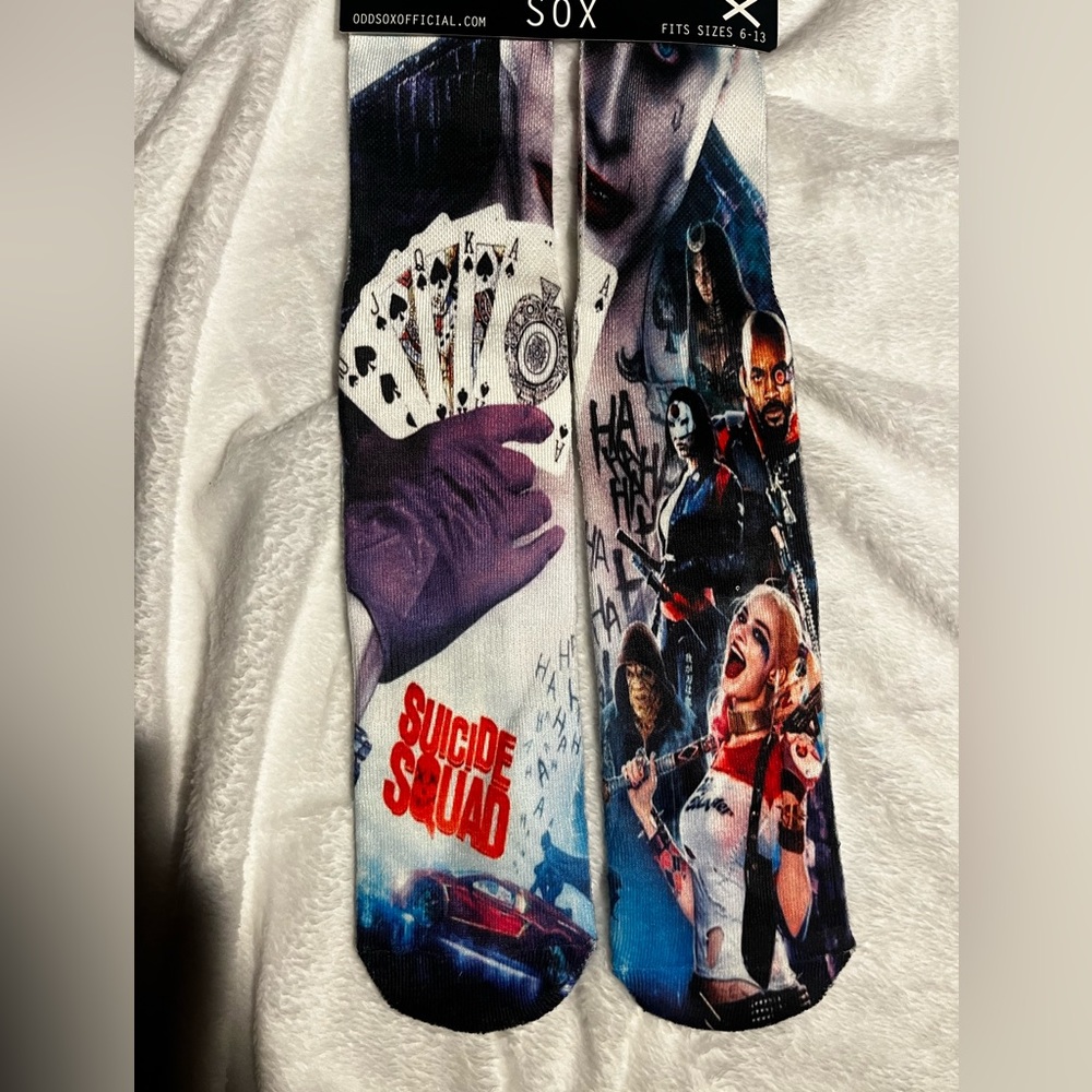 All natural 'Suicide Squad' 100% cotton Unisex socks one size fits all 6-13